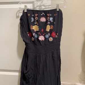 Strapless floral jumpsuit